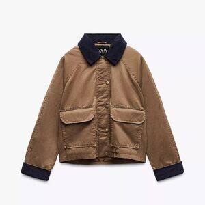 CONTRAST COLLAR WAXED JACKET